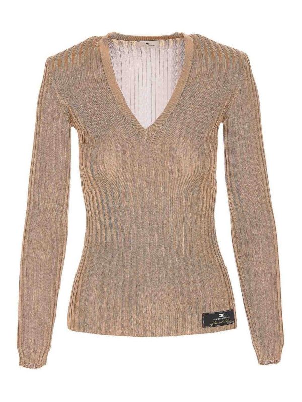 Elisabetta Franchi Pull Col Rond - Beige