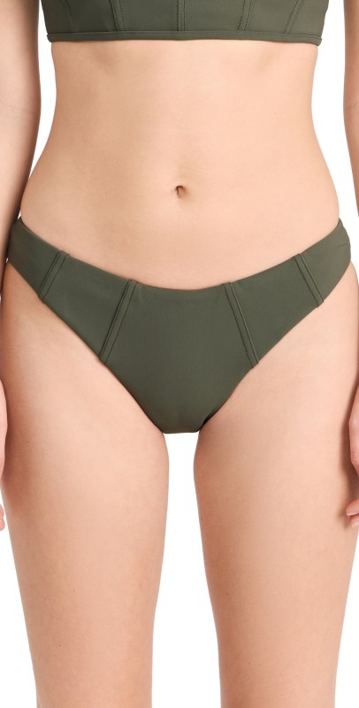 SIMKHAI Zora Seamed Bikini Bottoms Army