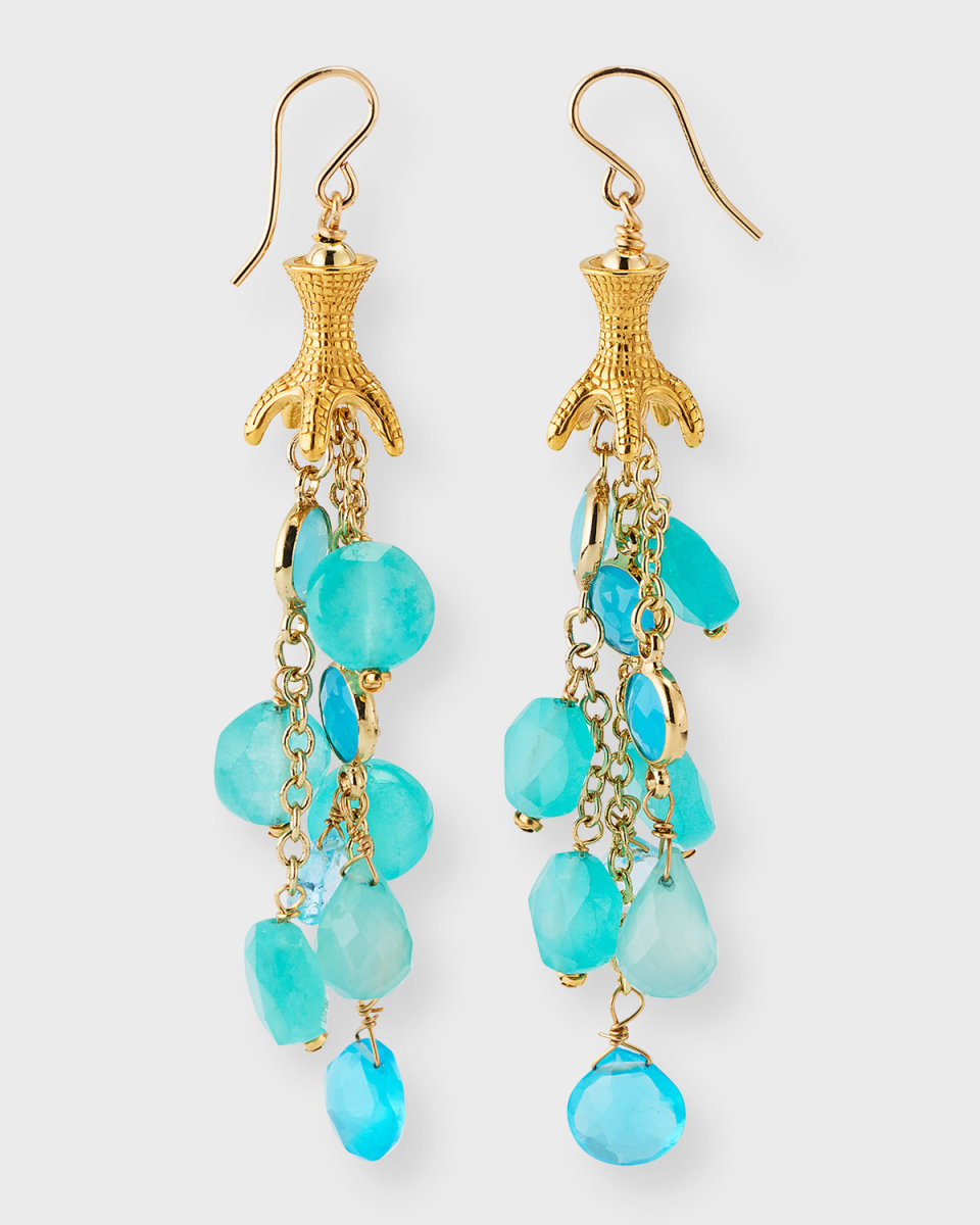 Blue Chalcedony Cascading Earrings