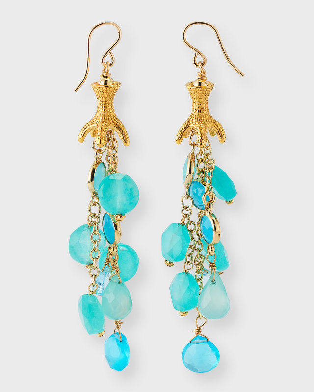 Blue Chalcedony Cascading Earrings