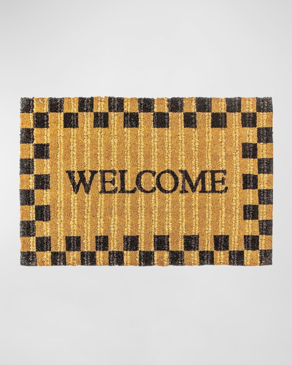 Welcome Checked Entrance Mat, 2x