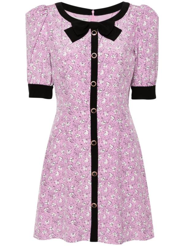 bow-detail silk minidress