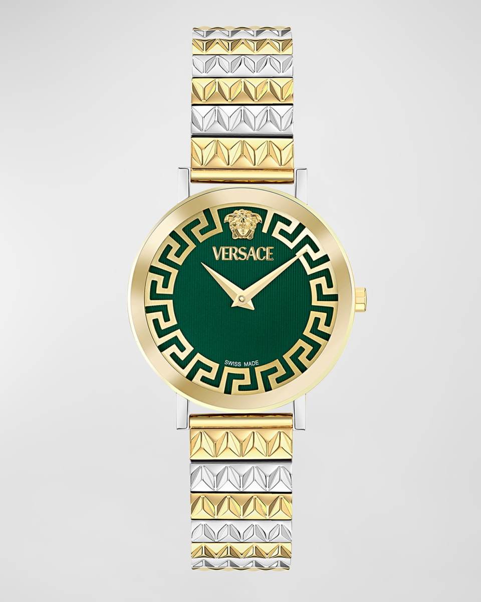 35mm Daedalus Watch with Bracelet Strap, Two Tone/Green