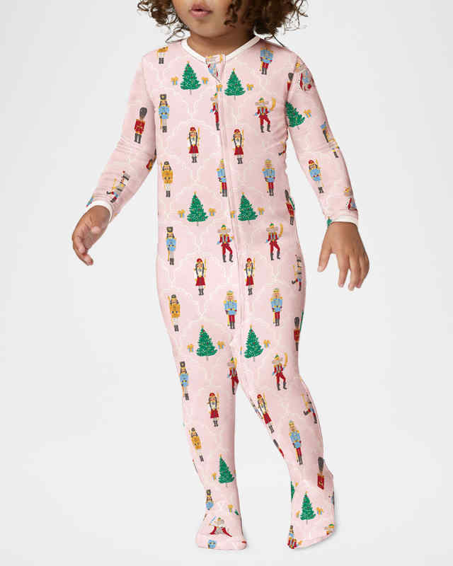Kid's Exclusive Nutcracker-Print Footie, Size 3M-18