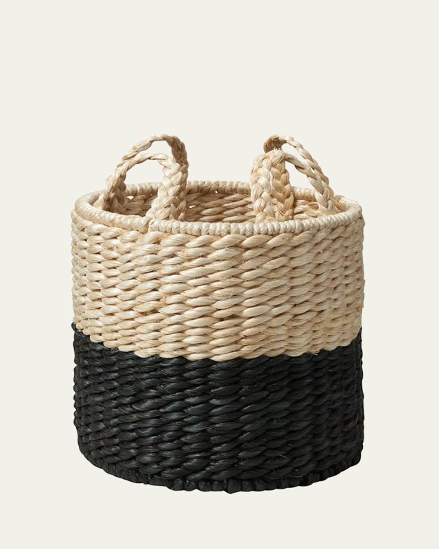 Lubid Black-Dipped Abaca Basket, 16"