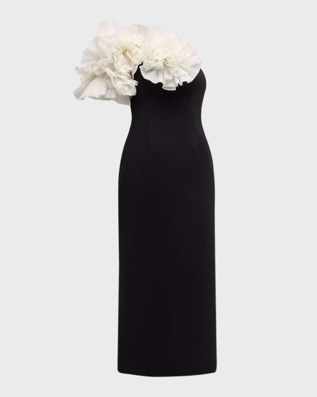 Hampstead Frilled One-Shoulder Midi Dress