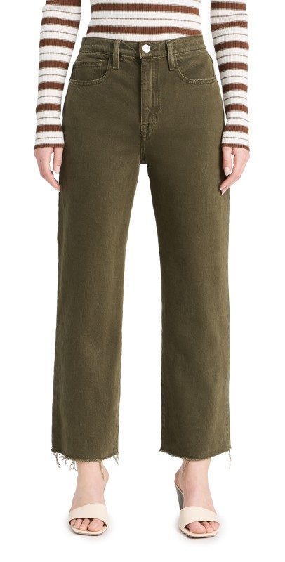 FRAME Le Jane Crop Raw After Jeans Stoned Fatigue