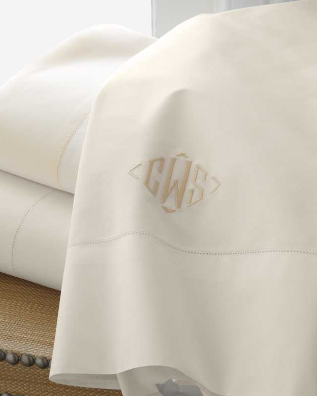 Positano Hemstitch Fitted Sheet, FULL