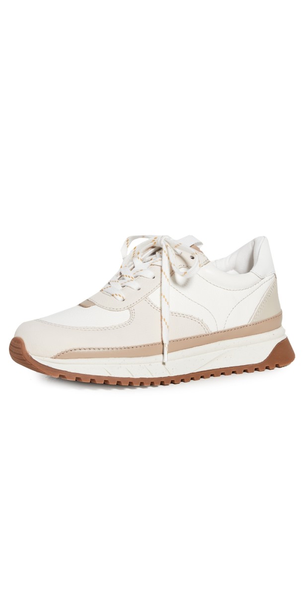 Madewell Kickoff Trainer Sneakers in Neutral Colorblock Leather Antique Cream Multi