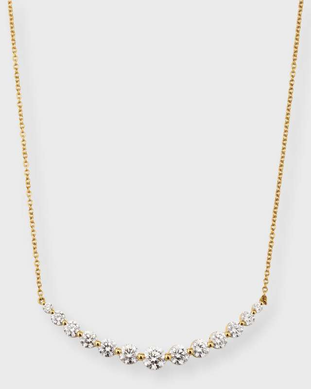 18K Yellow Gold Diamond Smile Necklace, 18"L, 2.03tcw