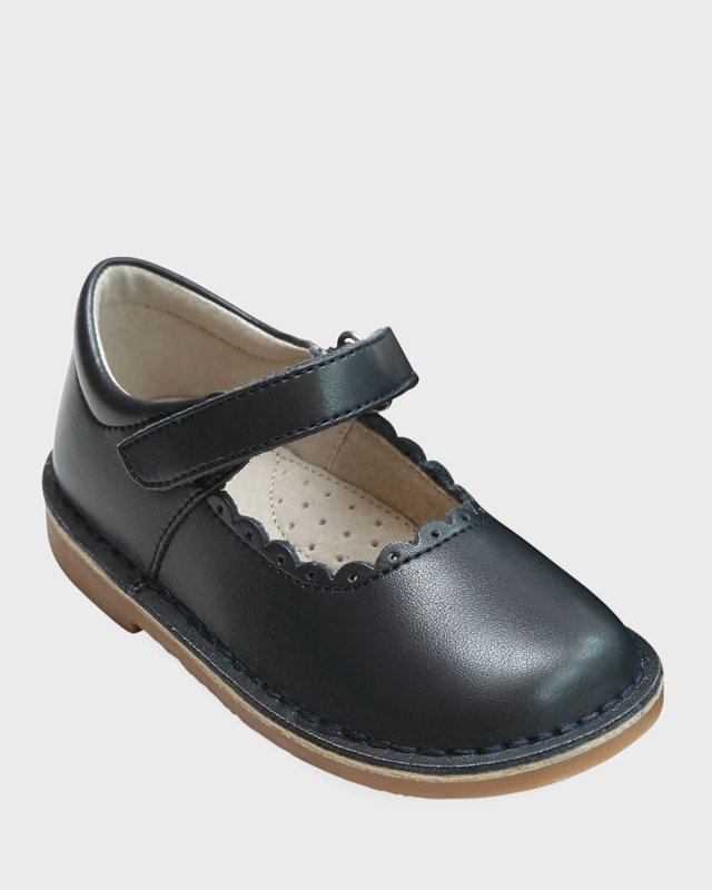 Girl's Caitlin Scalloped Leather Mary Jane, Baby/Toddler/Kids