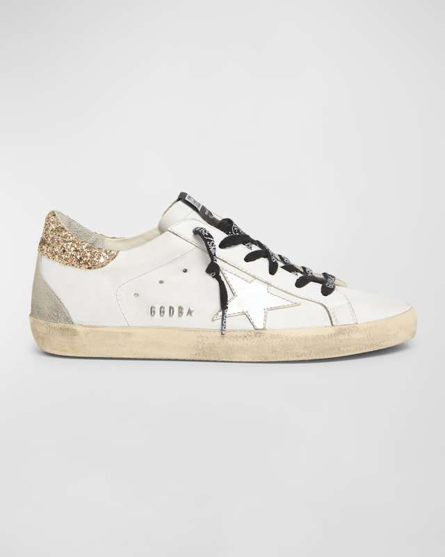 Superstar Glitter Leather Low-Top Sneakers