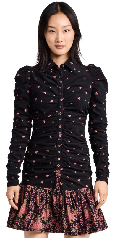 byTiMo Baby Cord Rouching Dress Black Paisley