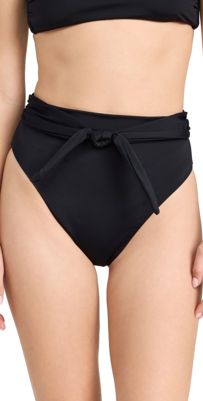 MARA HOFFMAN Goldie High Waisted Bikini Bottoms Black