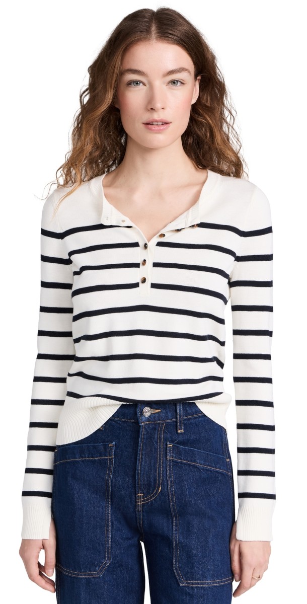 Veronica Beard Jean Dianora Top Off White/Navy