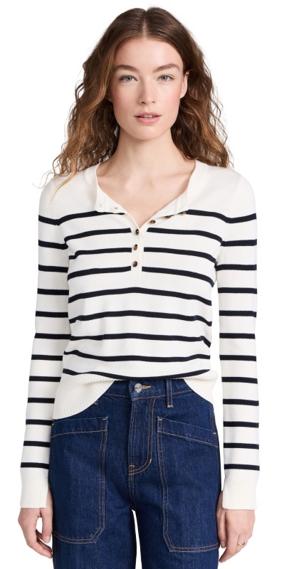 Veronica Beard Jean Dianora Top Off White/Navy