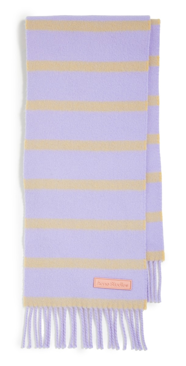 Acne Studios Wool Scarf With Label Lilac/Yellow