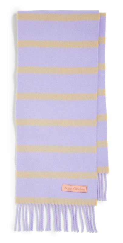 Acne Studios Wool Scarf With Label Lilac/Yellow