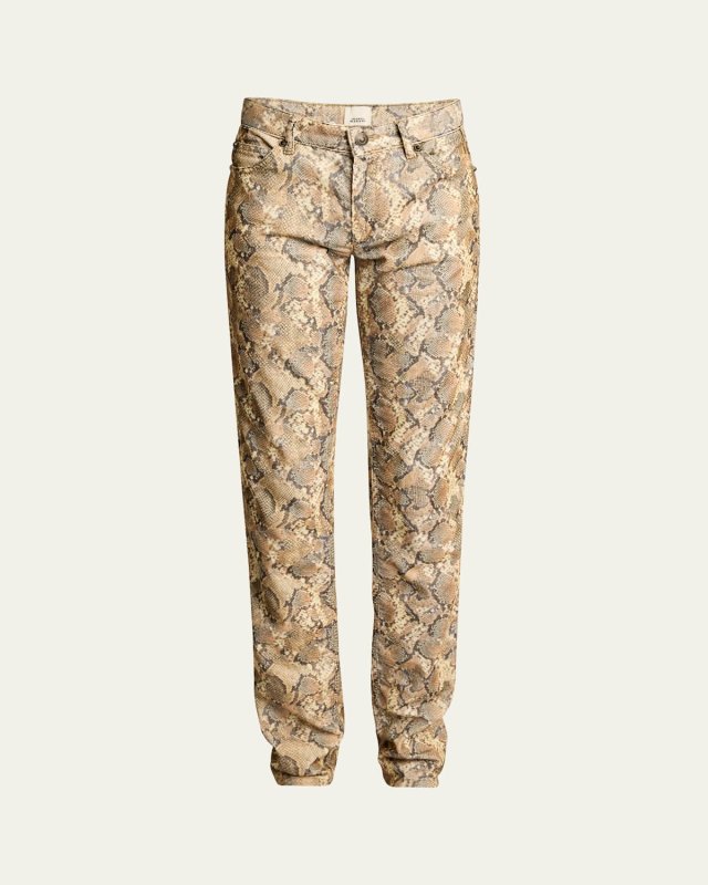 Ferni Snake-Print Velvet Pants