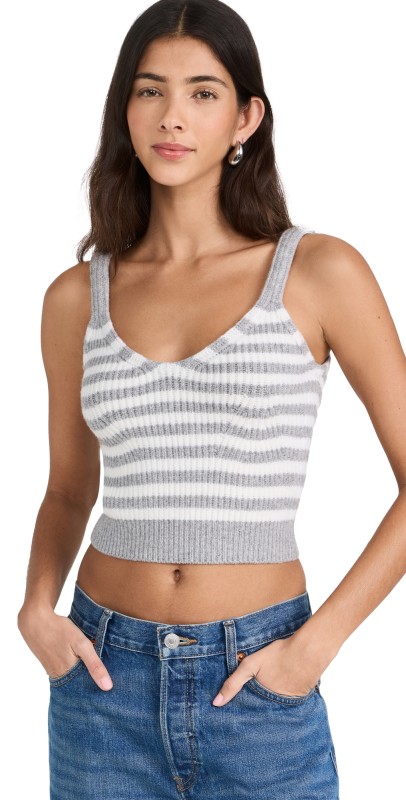 SIMKHAI Braylee Tank Top Heather Grey Multi