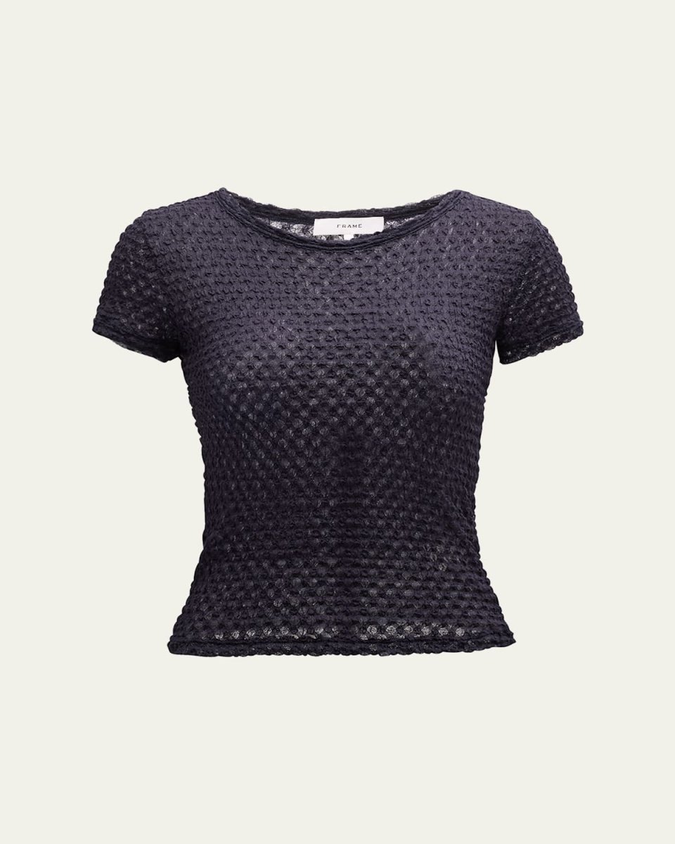Mesh-Lace Crewneck Baby T