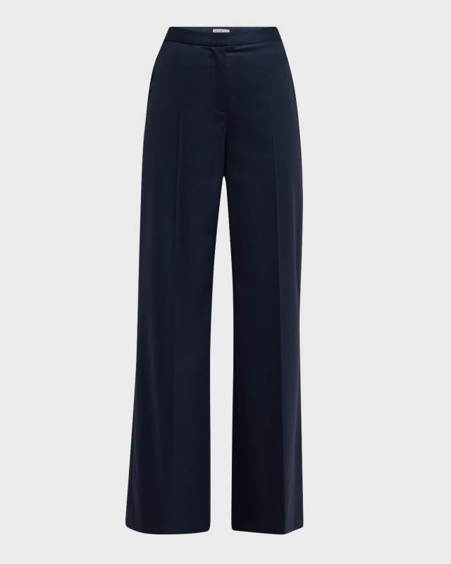 Straight-Leg Wool-Blend Trousers
