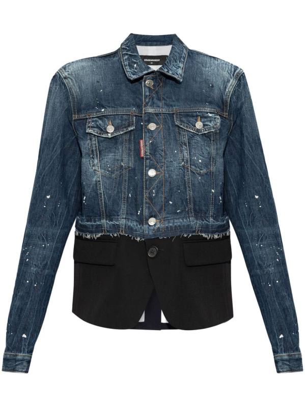 logo-patch cotton jacket