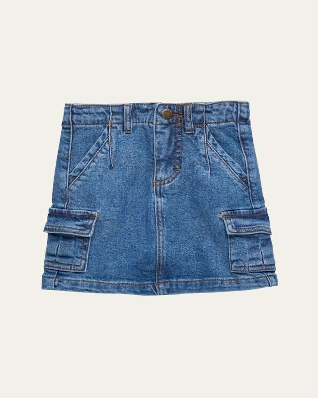 Girl's Belli Denim Cargo Skirt, Size 3T-6