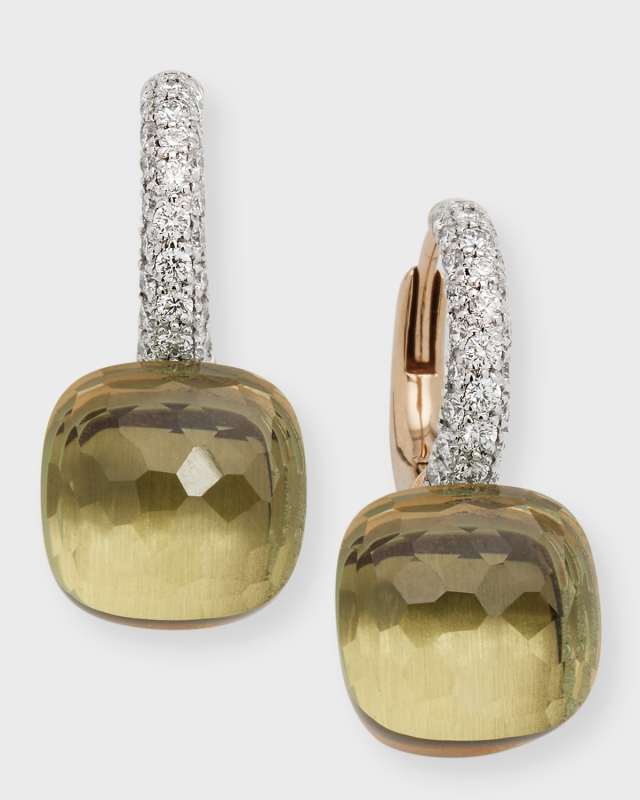 Nudo 18K Rose Gold Gemstone & Diamond Drop Earrings