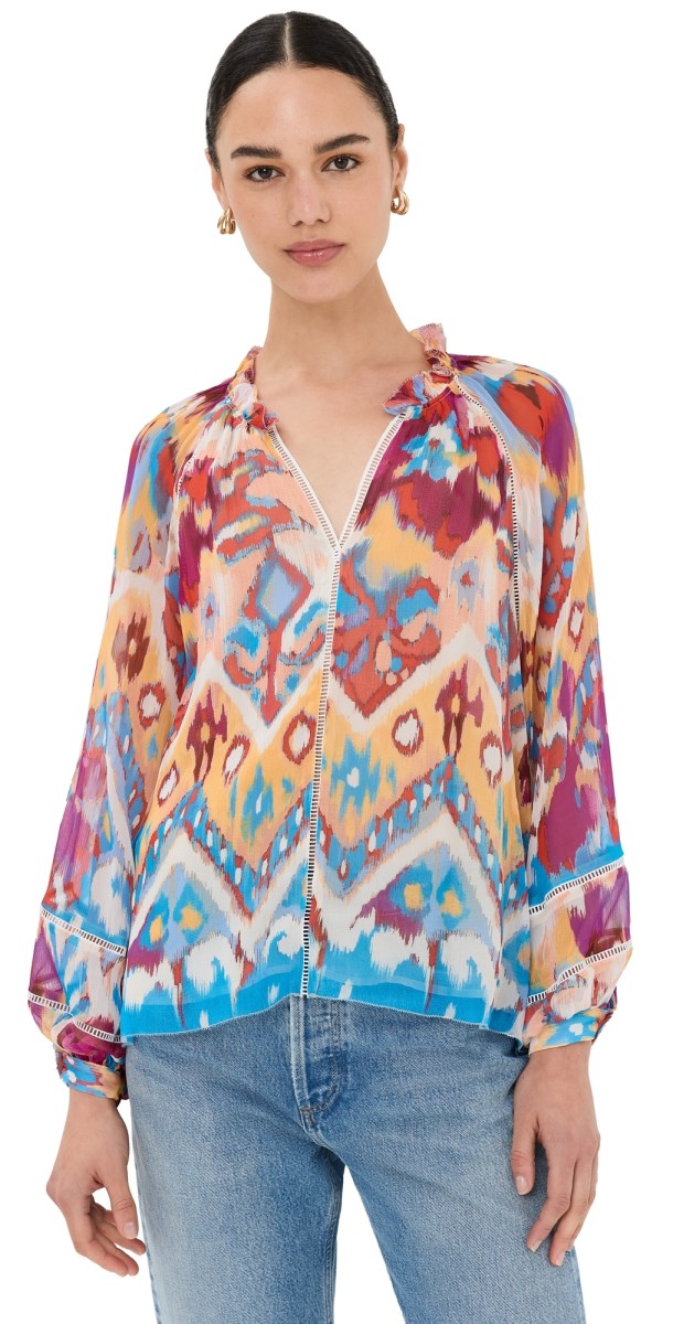 Figue Luz Top Watercolor Ikat Clay Brown