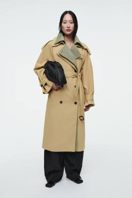 COS LAYERED DOUBLE-BREASTED TRENCH COAT