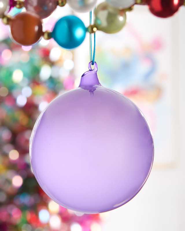 Bubblegum Glass Ball Ornament, Light Purple