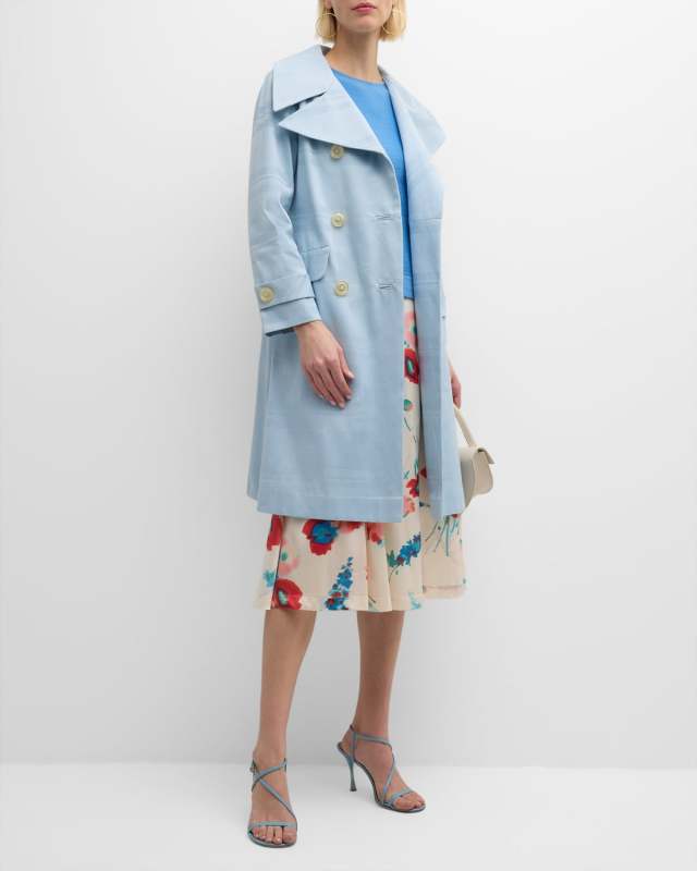 Jacqueline Striped Double-Breasted Coat
