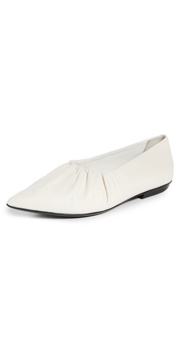 BY FAR Regina White Nappa Leather Flats White