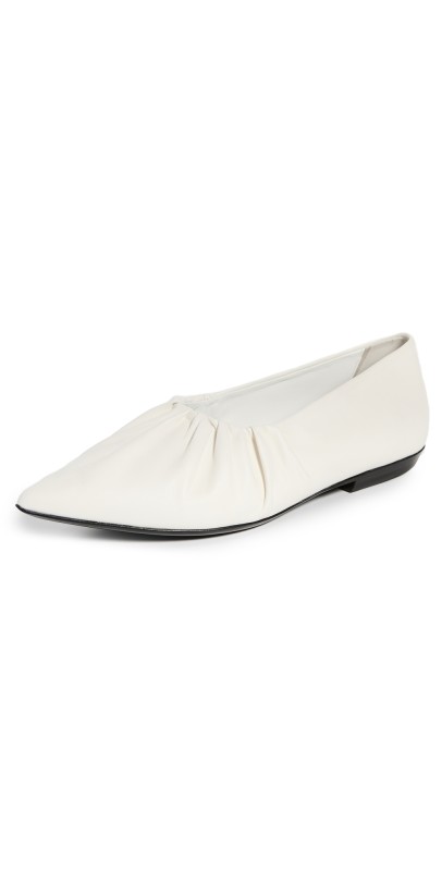 BY FAR Regina White Nappa Leather Flats White
