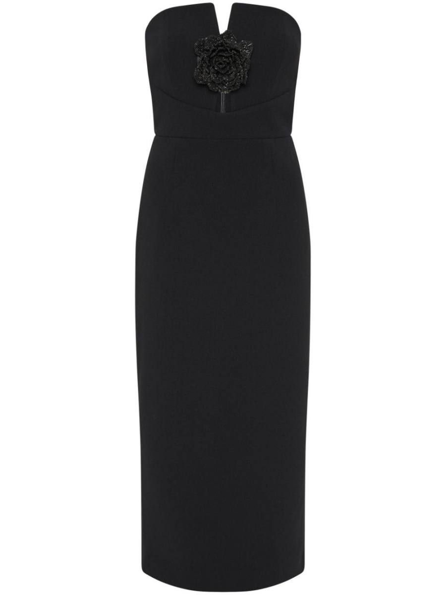 Aubree floral-appliqué midi dress