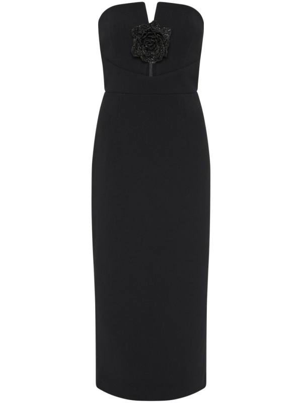 Aubree floral-appliqué midi dress