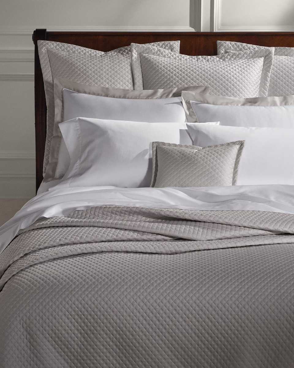 Quilted Sateen Argyle Quilt, FULL-QUEEN