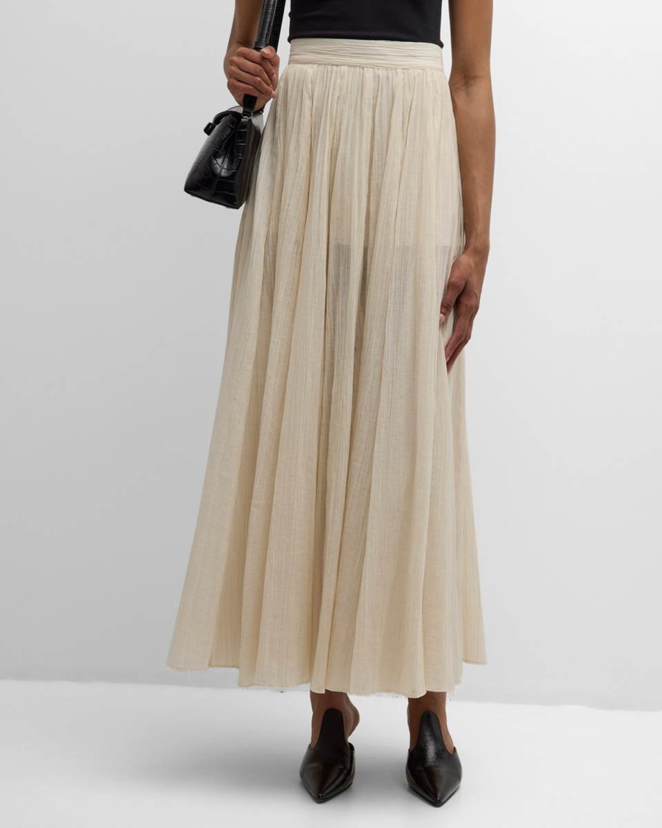 Crinkled Plisse Maxi Skirt