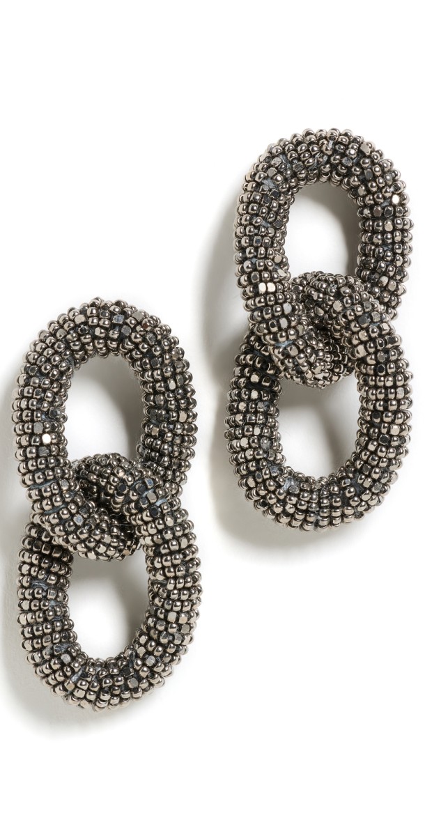 Deepa Gurnani Loulou Earrings Gunmetal