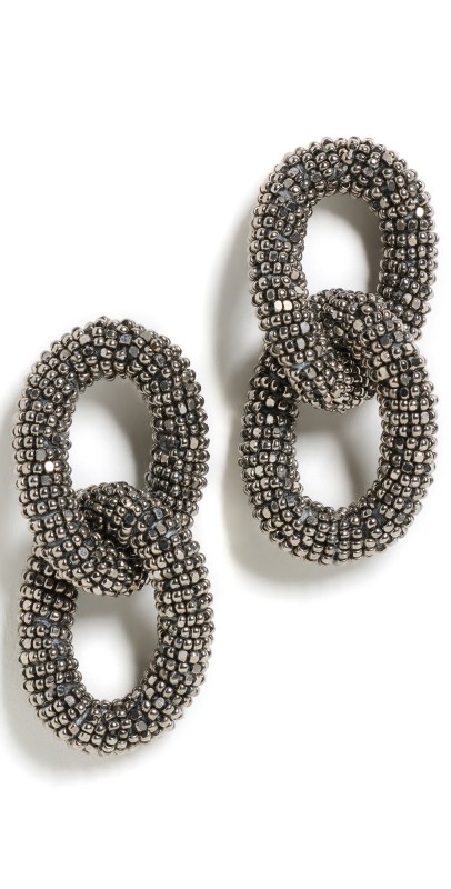 Deepa Gurnani Loulou Earrings Gunmetal