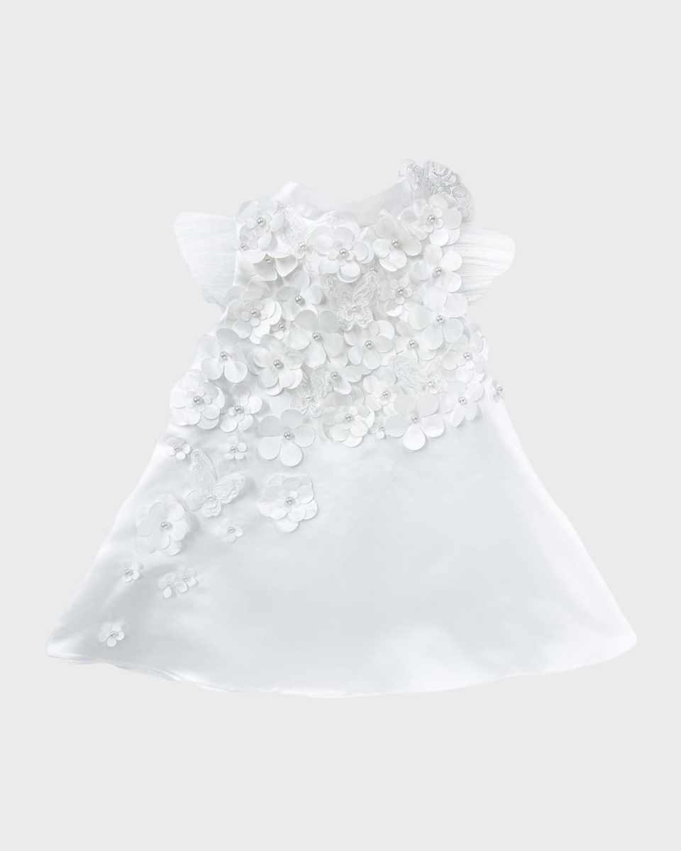 Girl's Butterfly Applique Ceremony Dress, Size 12M-