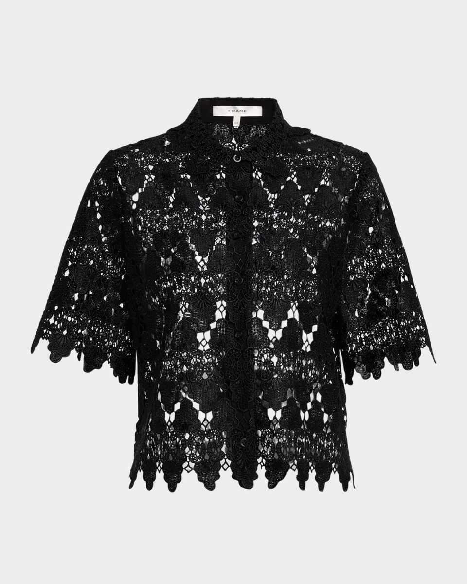 Lace Button-Front Shirt