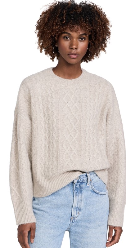 Favorite Daughter The Oversized Cable Sweater Basmati