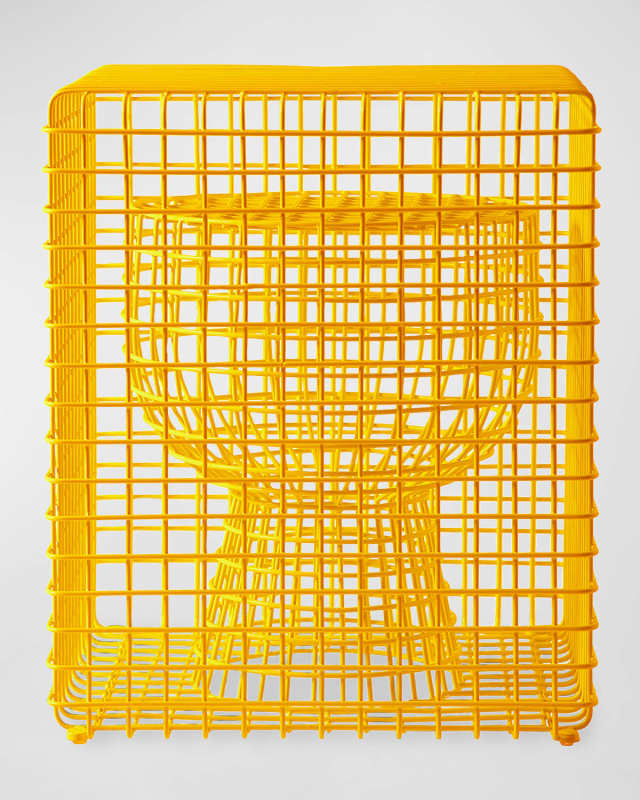 Tip Tap Wire Stool, Yellow