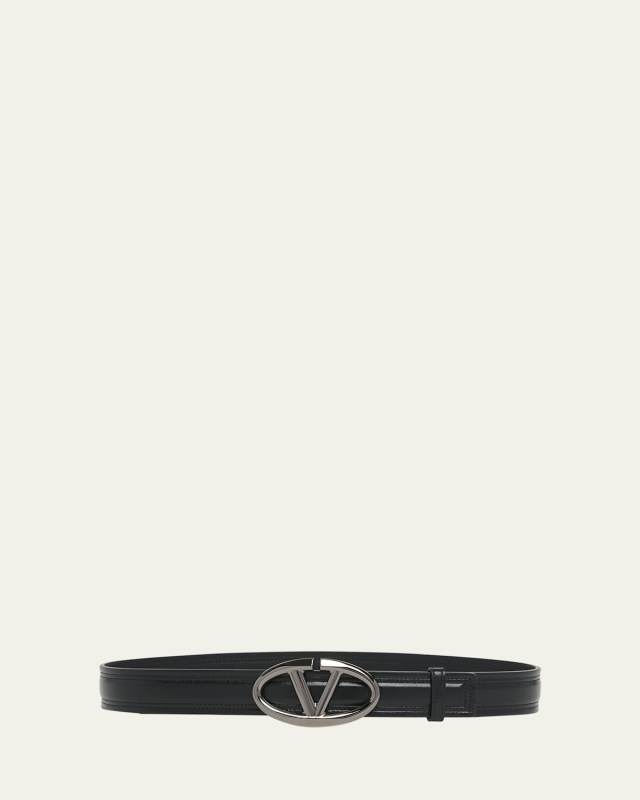 The Bold Edition V-Logo Leather Belt