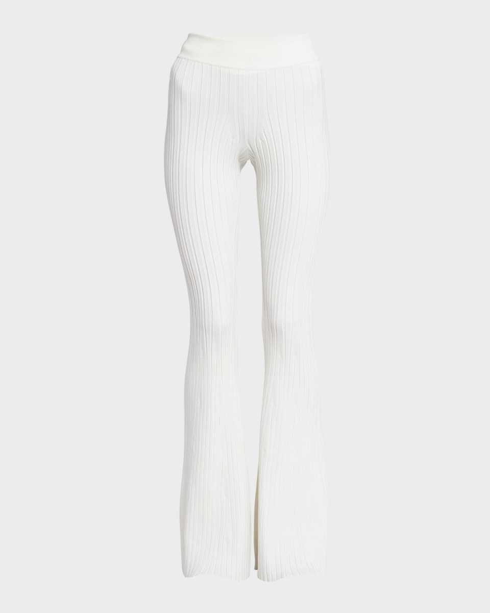Rib Knit Flare Trousers