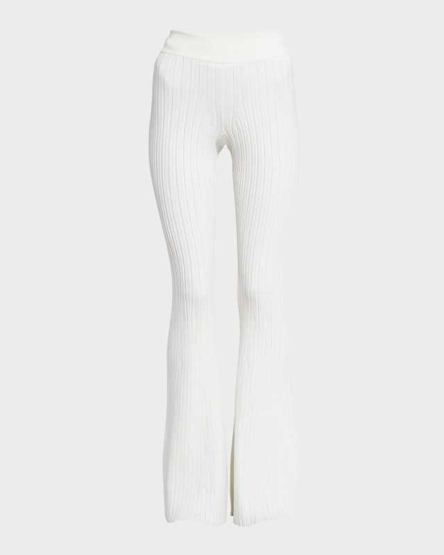 Rib Knit Flare Trousers