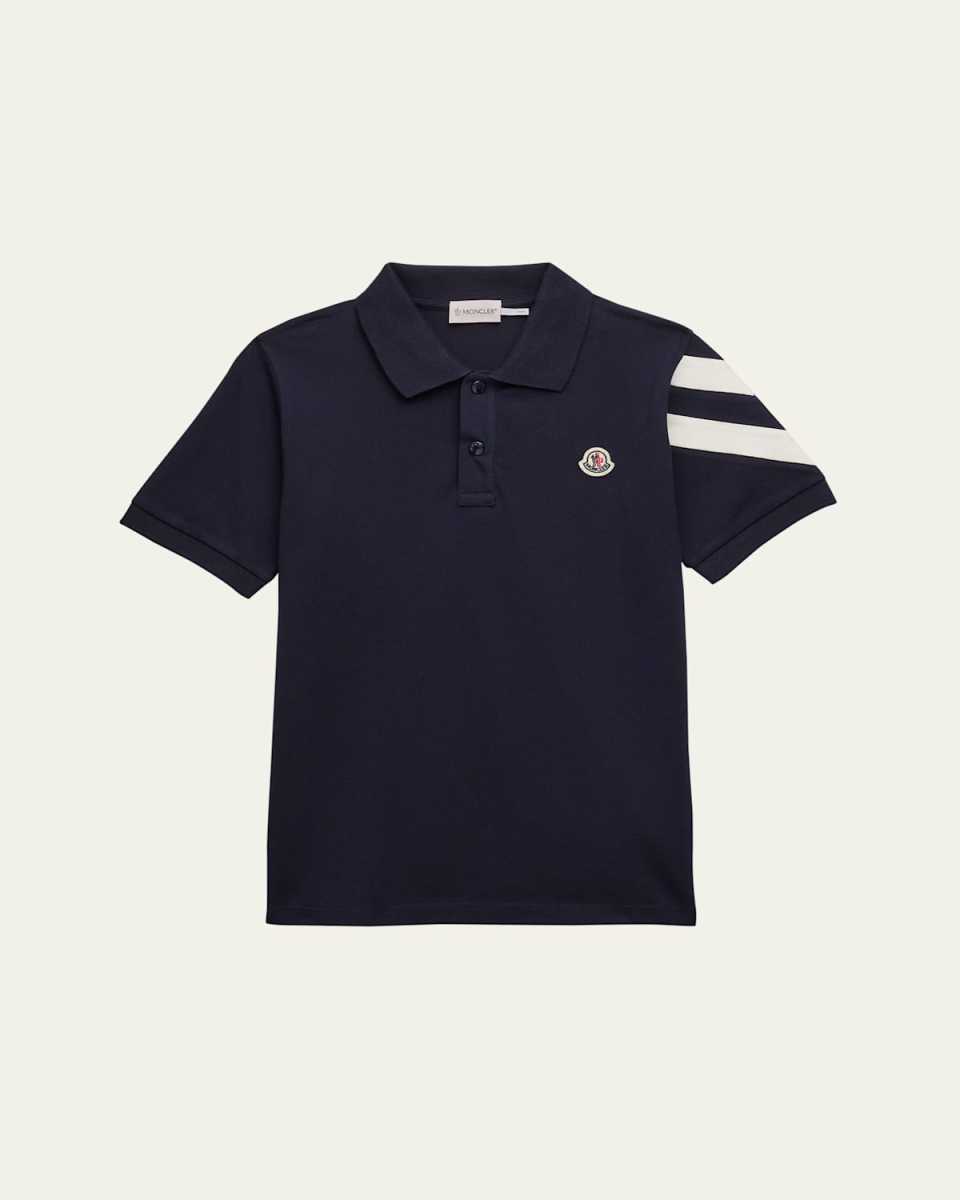 Boy's Polo Shirt W/ Chevron Detail, Size 8-14