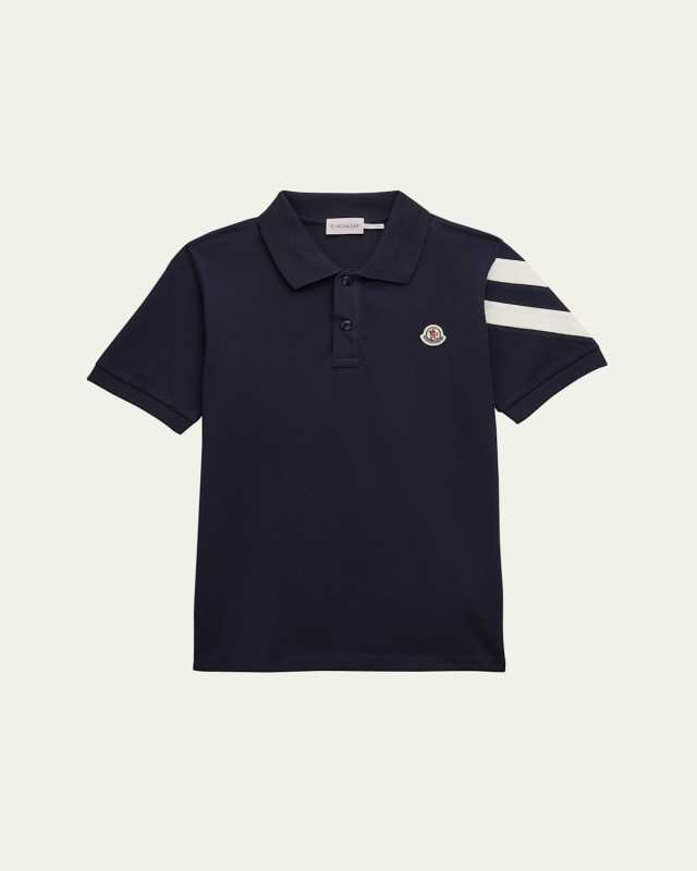 Boy's Polo Shirt W/ Chevron Detail, Size 8-14